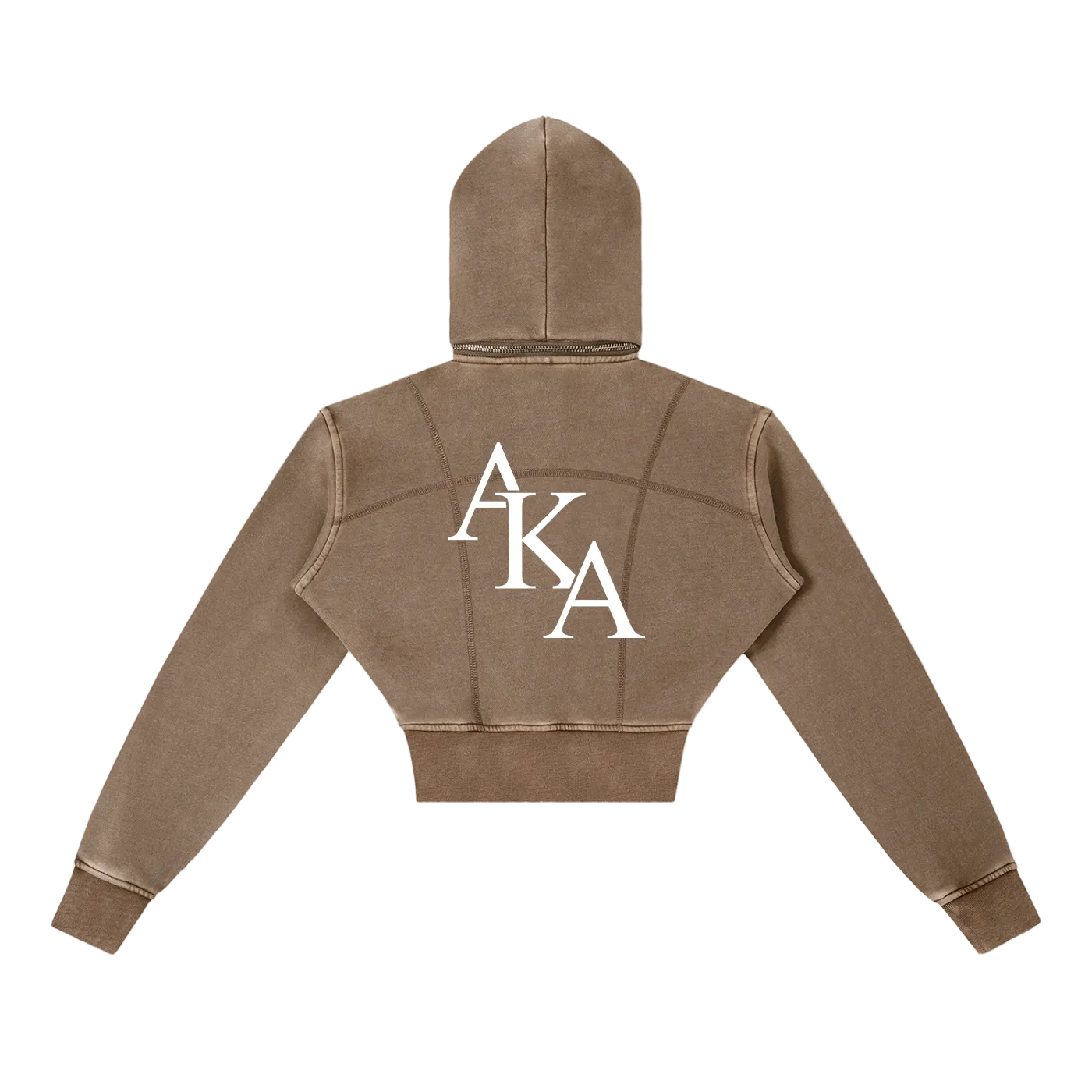 UNIVERSITY LINED CROPPED HOODIE