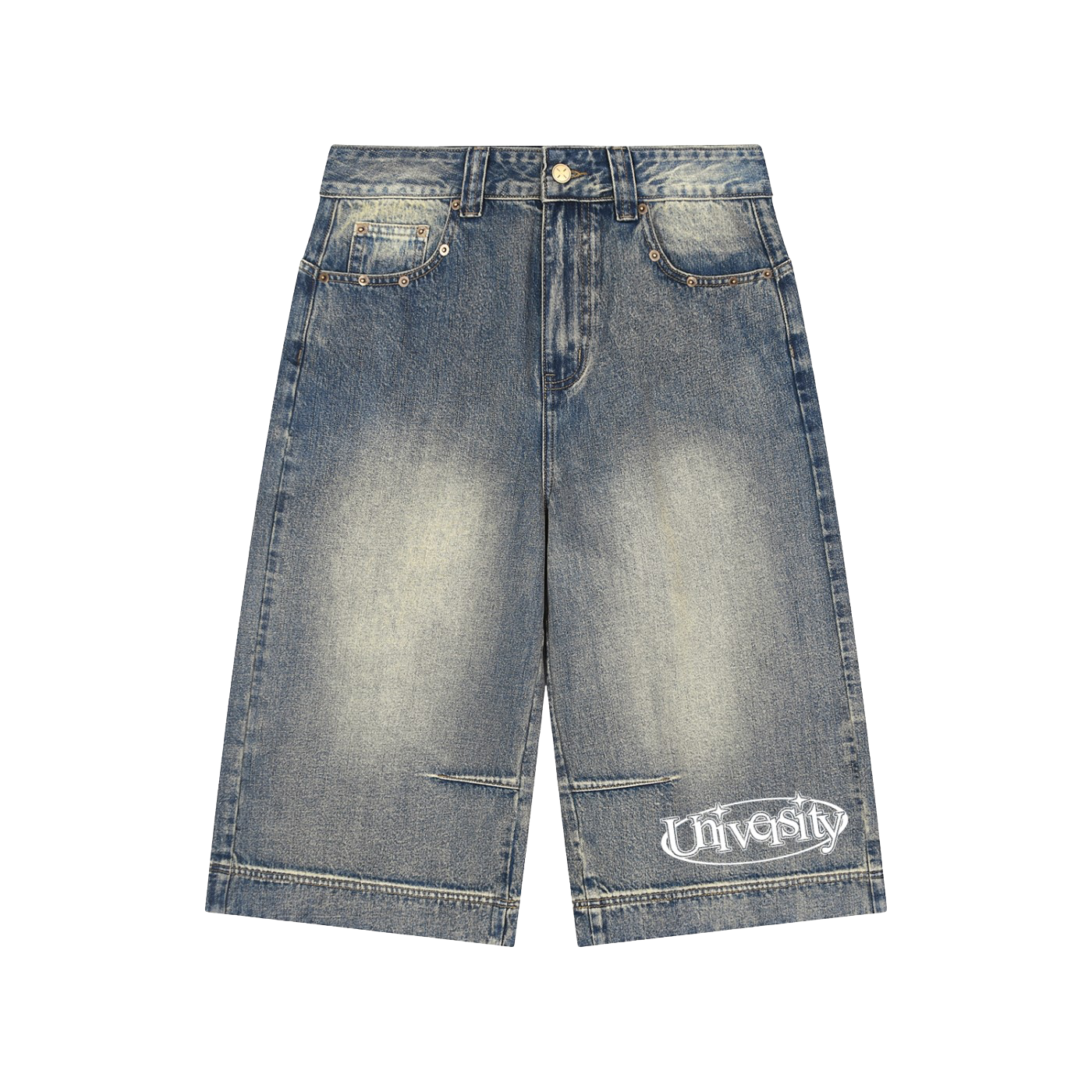 AKAGRAM UNIVERSITY JEAN SHORTS
