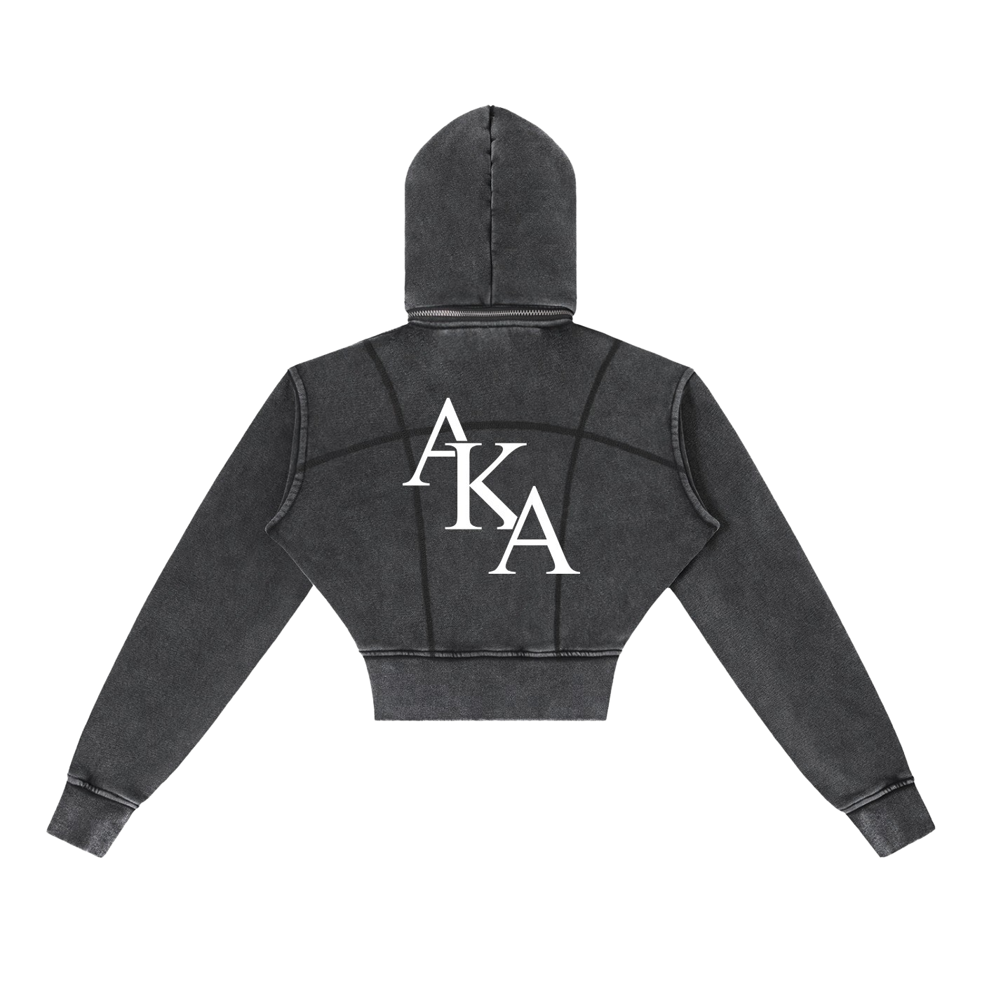 UNIVERSITY LINED CROPPED HOODIE