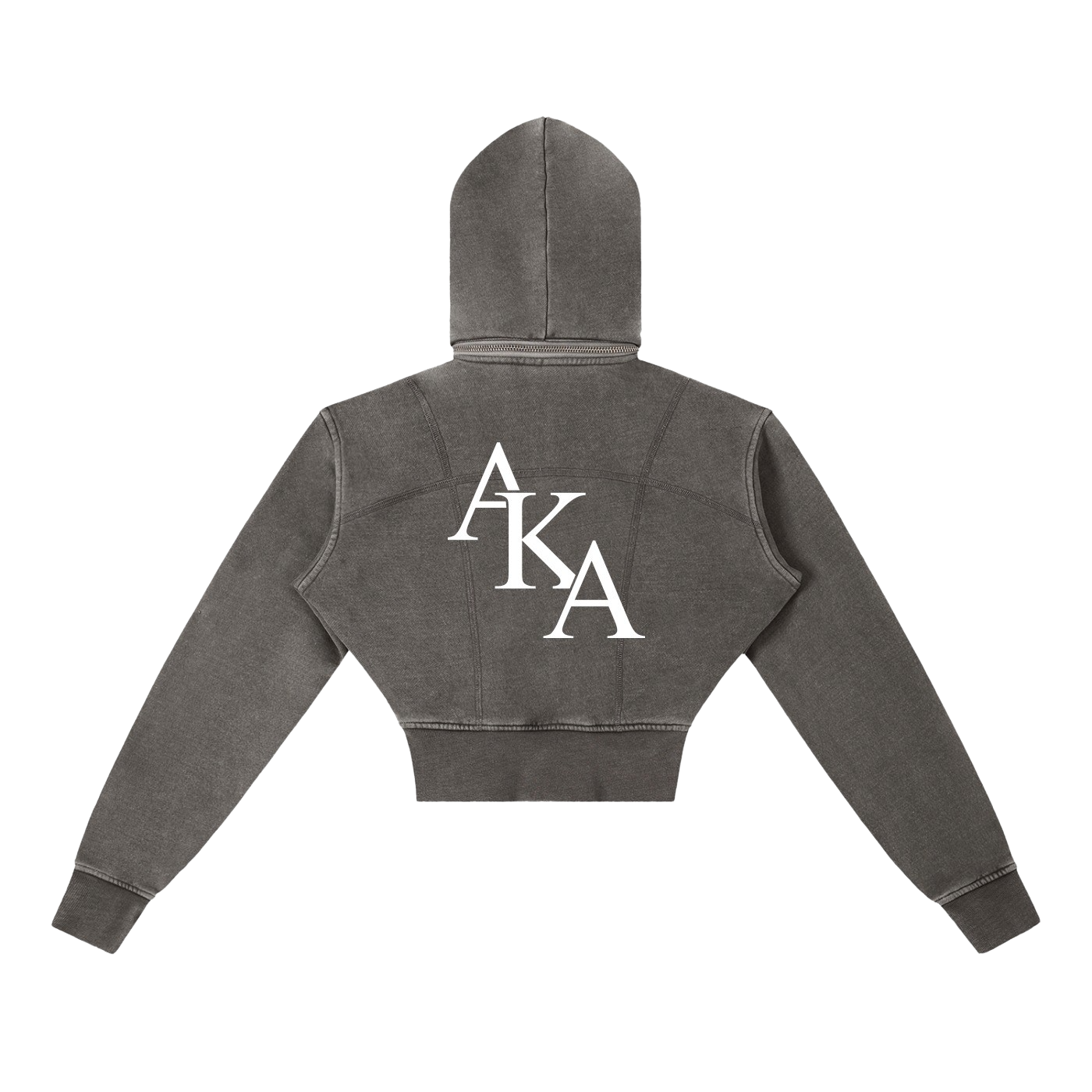 UNIVERSITY LINED CROPPED HOODIE